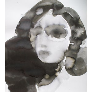 Ink Portrait of a Woman, Original Art (32x44cm)