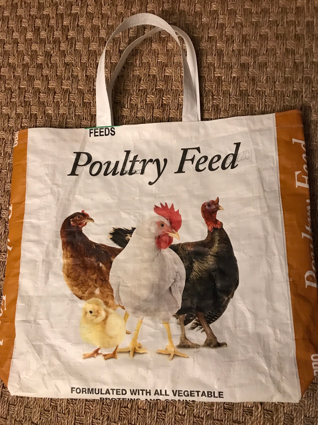 Poultry Feed Sack Tote Bag Etsy