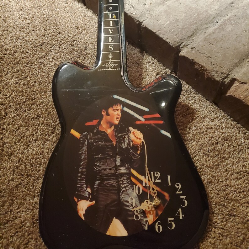 Elvis Presley guitar clock slightly used Etsy