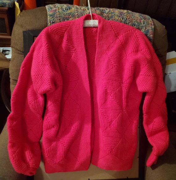 Vintage 1950's handmade crochet women's sweater