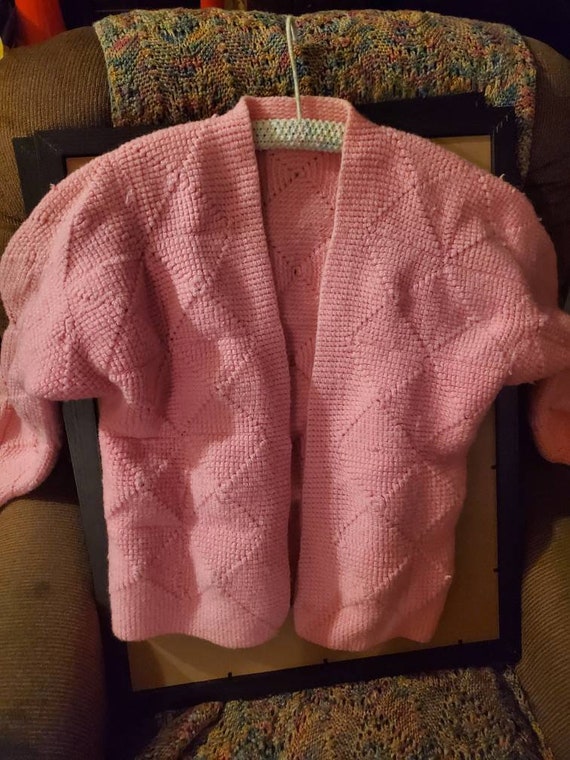 Vintage handmade womens crochet sweater small