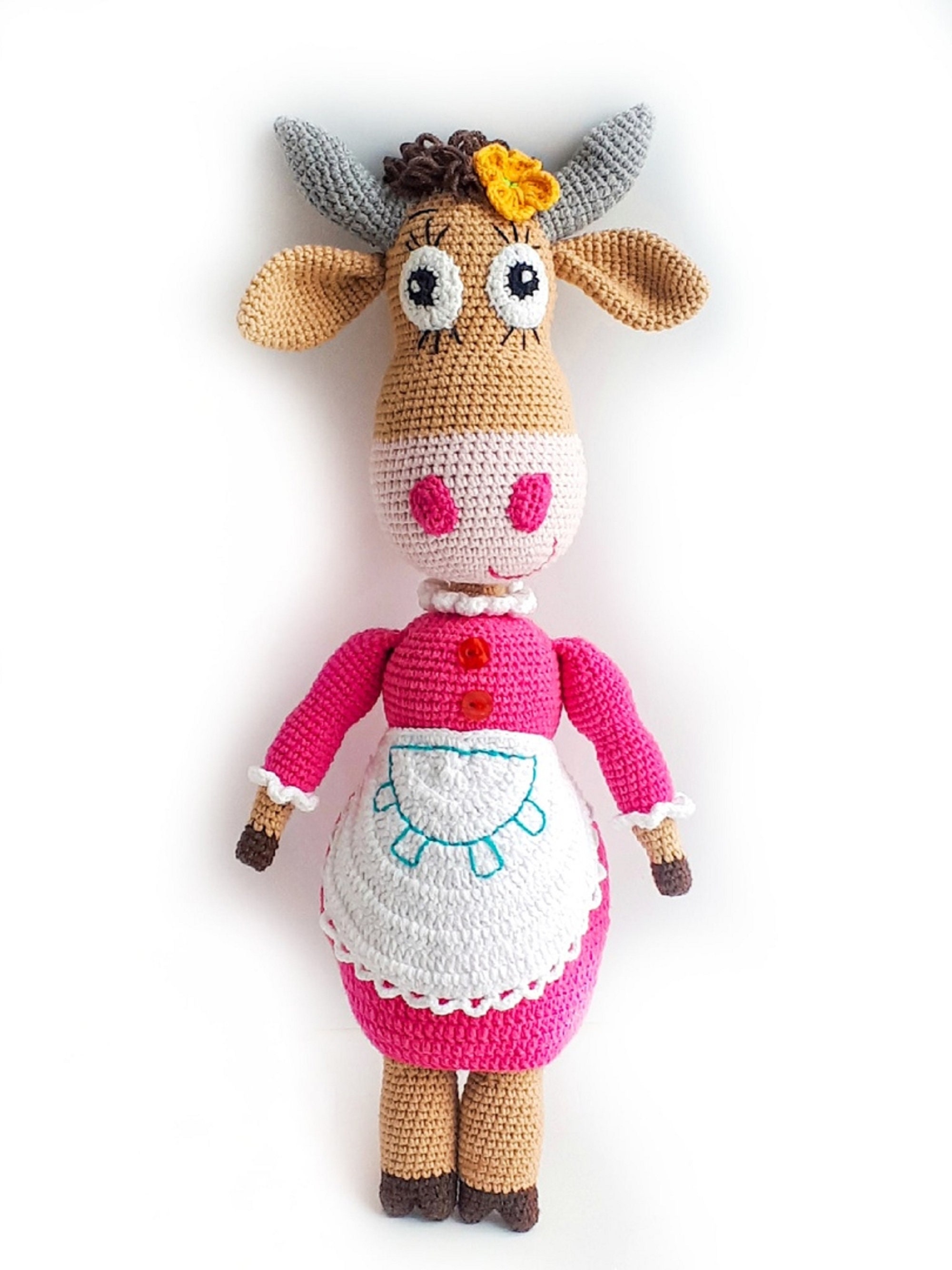 Cow knitted cow crocheted cow handmade work amigurumi toy Etsy