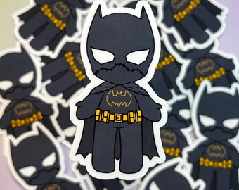 Pegatina de Cass Stealthy Bat – Vinilo adhesivo de héroe chibi adorable – Pegatina laminada impermeable para portátil