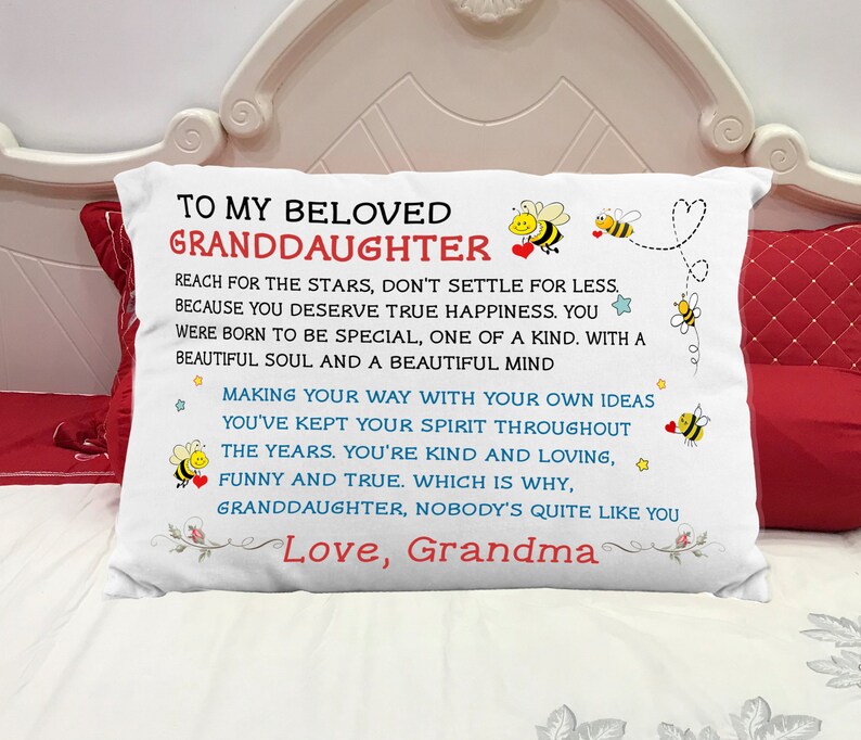 To My Beloved Granddaughter Pillowcase Personalised Etsy