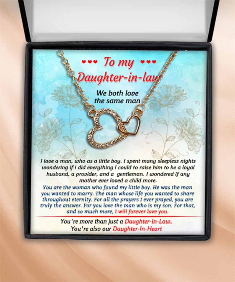 You are also our Daughter-In-Heart Beautiful Necklace with love messages card Gift From Mother-In-Law To My Daughter-In-Law