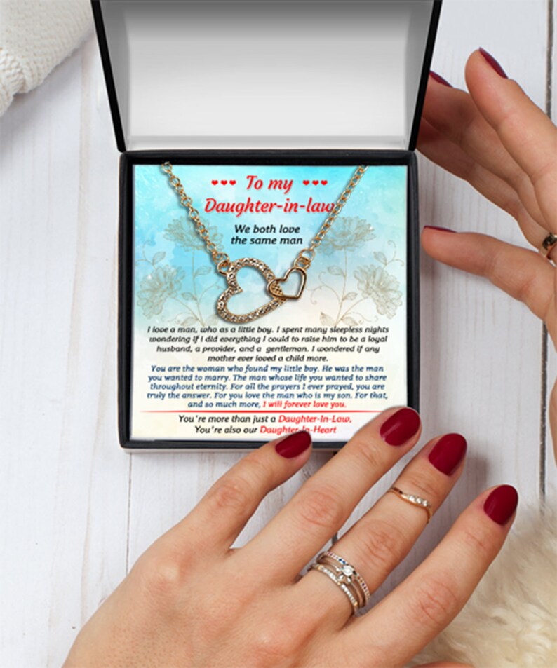 You are also our Daughter-In-Heart Beautiful Necklace with love messages card Gift From Mother-In-Law To My Daughter-In-Law
