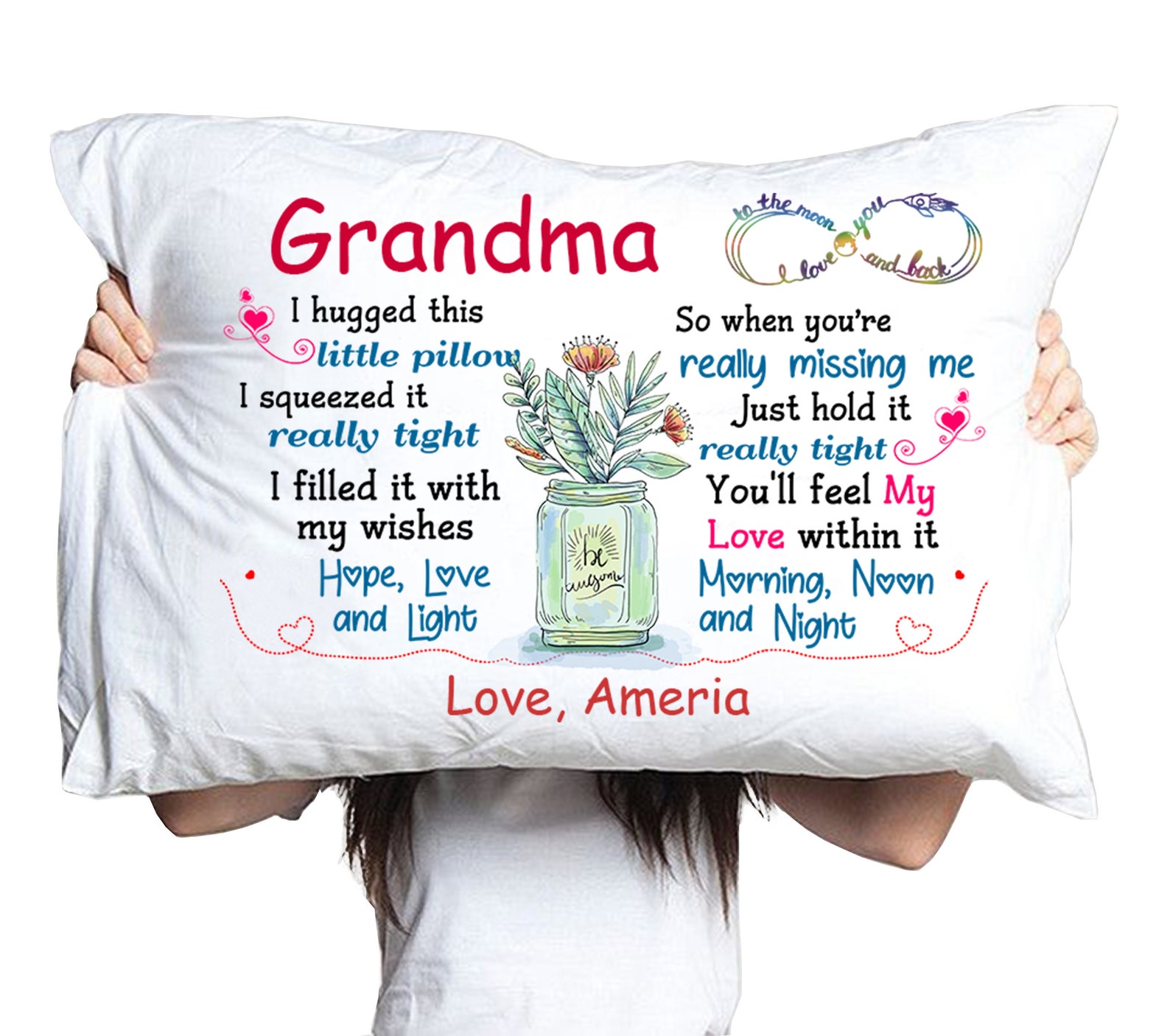 Personalized Grandma Pillowcase Long Distance Gifts Grandma Etsy