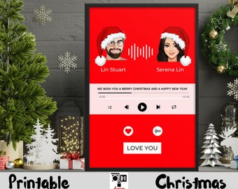 Christmas Spotify Album Cover, Christmas decor, Custom Portrait, Merry Christmas,  Love Gifts, Digital Download, Personalized, Digital File