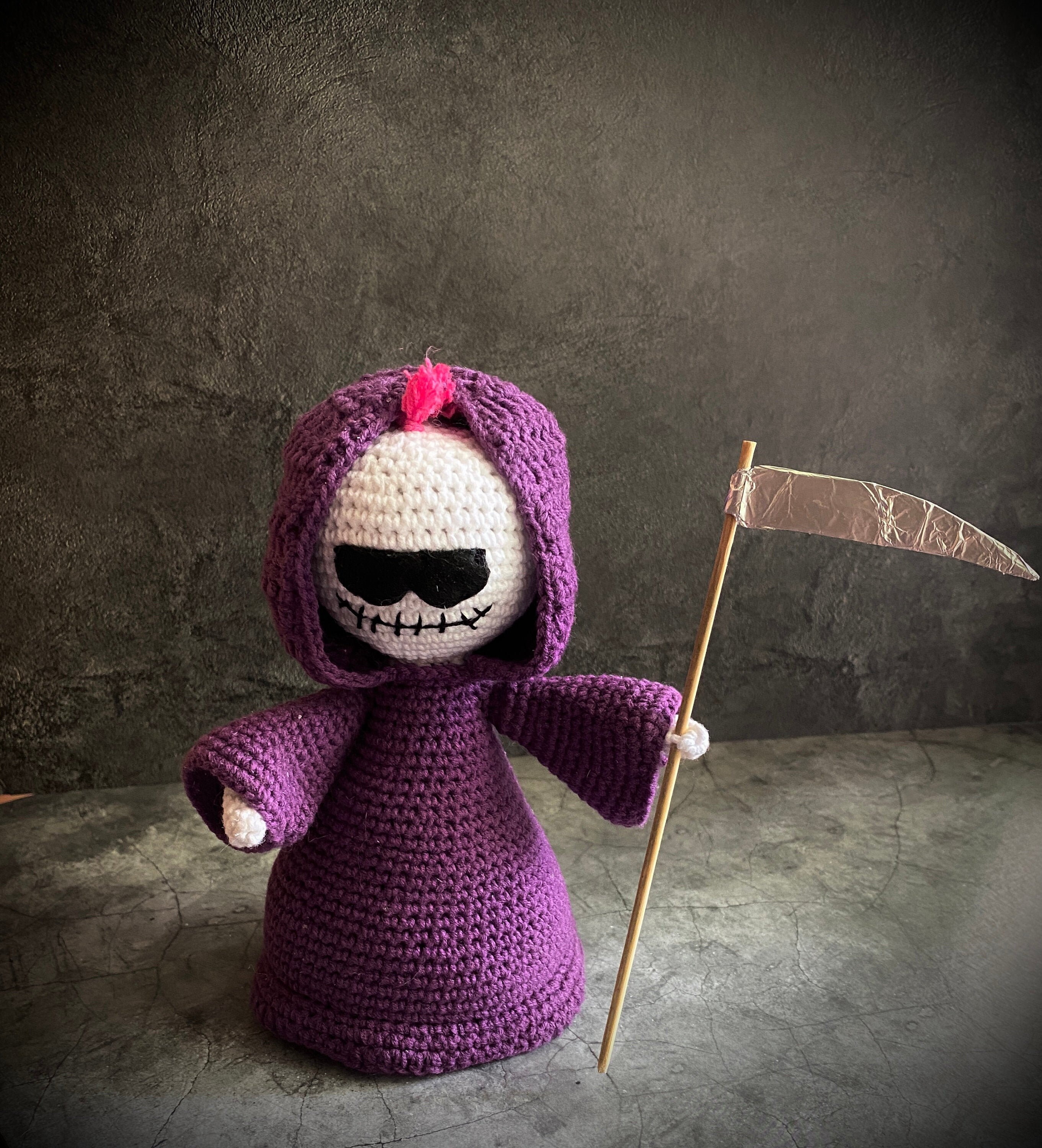 Grim Reaper Cute Plush Goth Home Decor Stuffed Plague | Etsy