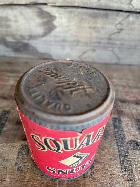 Vintage Square Snuff Tobacco Tin – Red Advertising Can, Rustic Collectible  Tobacciana