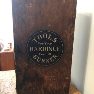 Antique 1920s Wood Tool Box - Vintage Wood Storage Box - Vintage Advertising Box