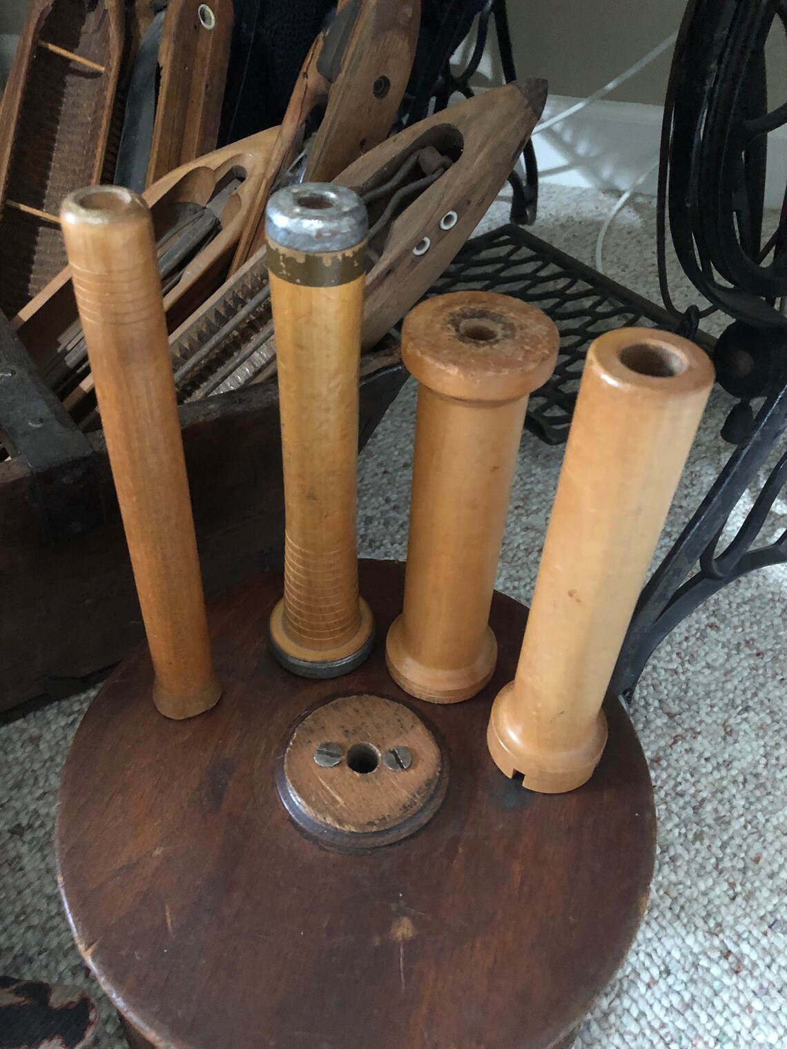 Vintage Industrial Spools and Bobbins Etsy