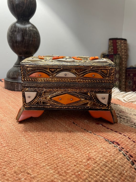 Handmade Embellished Wood Jewelry Box - Wood Ename