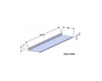 Custom Stainless Steel Stove Spice Shelf 6" x 29 3/4"