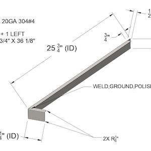 Custom Brushed 304 Stainless Steel Counter Edge Covers w/ Front Returns