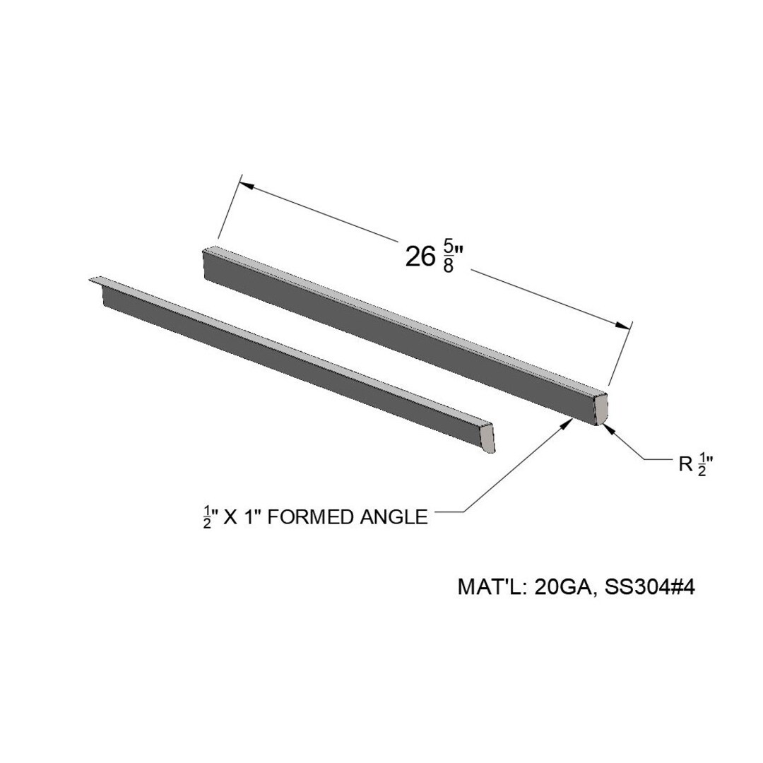 Custom Brushed 304 Stainless Steel Stove Countertop Gap Filler Trim W