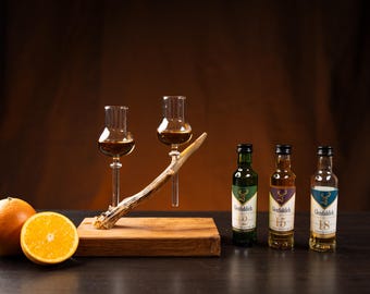 Whisky tasting set with 2 whisky glasses, whisky gift, men's gift, whisky set, tasting board, hunter's gift, whisky offer of the day
