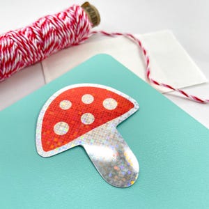 ステッカー キノコ グリッター - かわいいビニールステッカー