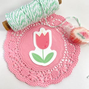 Sticker tulp - schattige vinylsticker