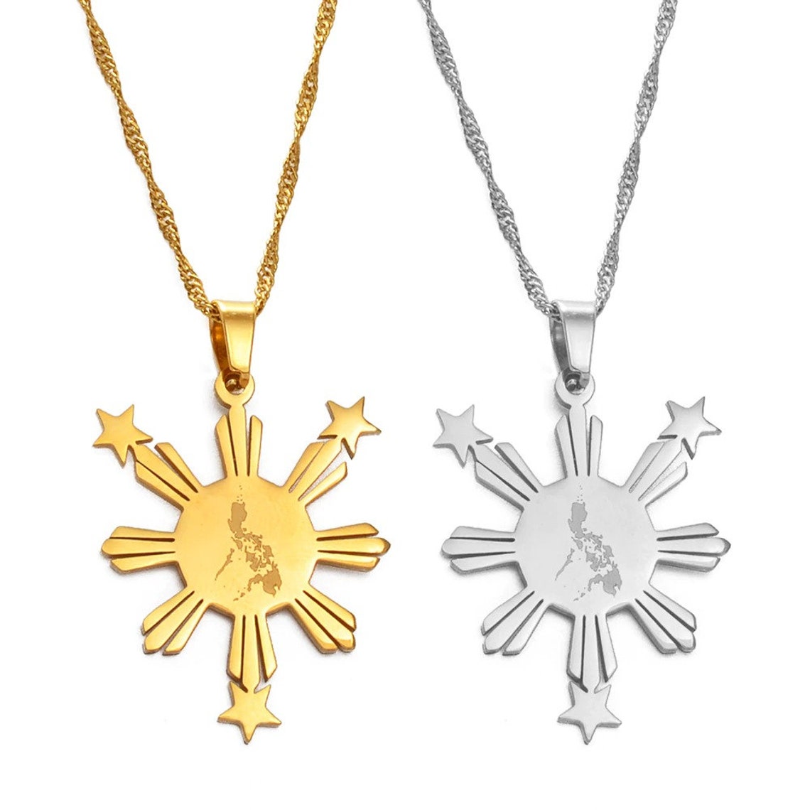 18K Gold Plated Philippines Necklace / Philippines Jewelry / Etsy