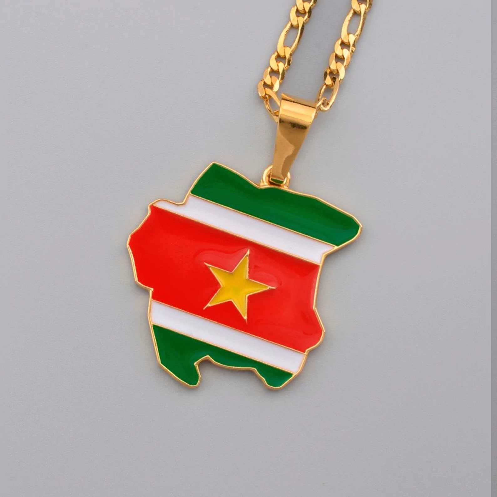 Suriname 18K Gold Plated Necklace / Suriname Jewelry / Etsy