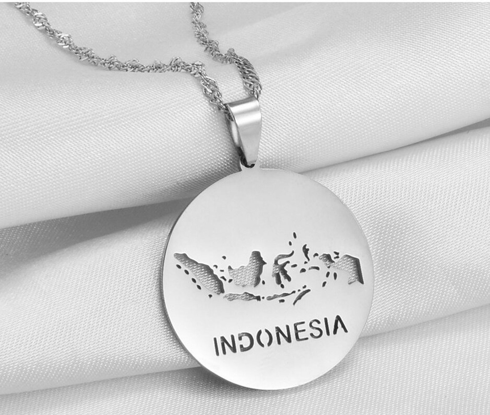18K Gold Plated Indonesia Necklace / Indonesia Map / Indonesia Etsy