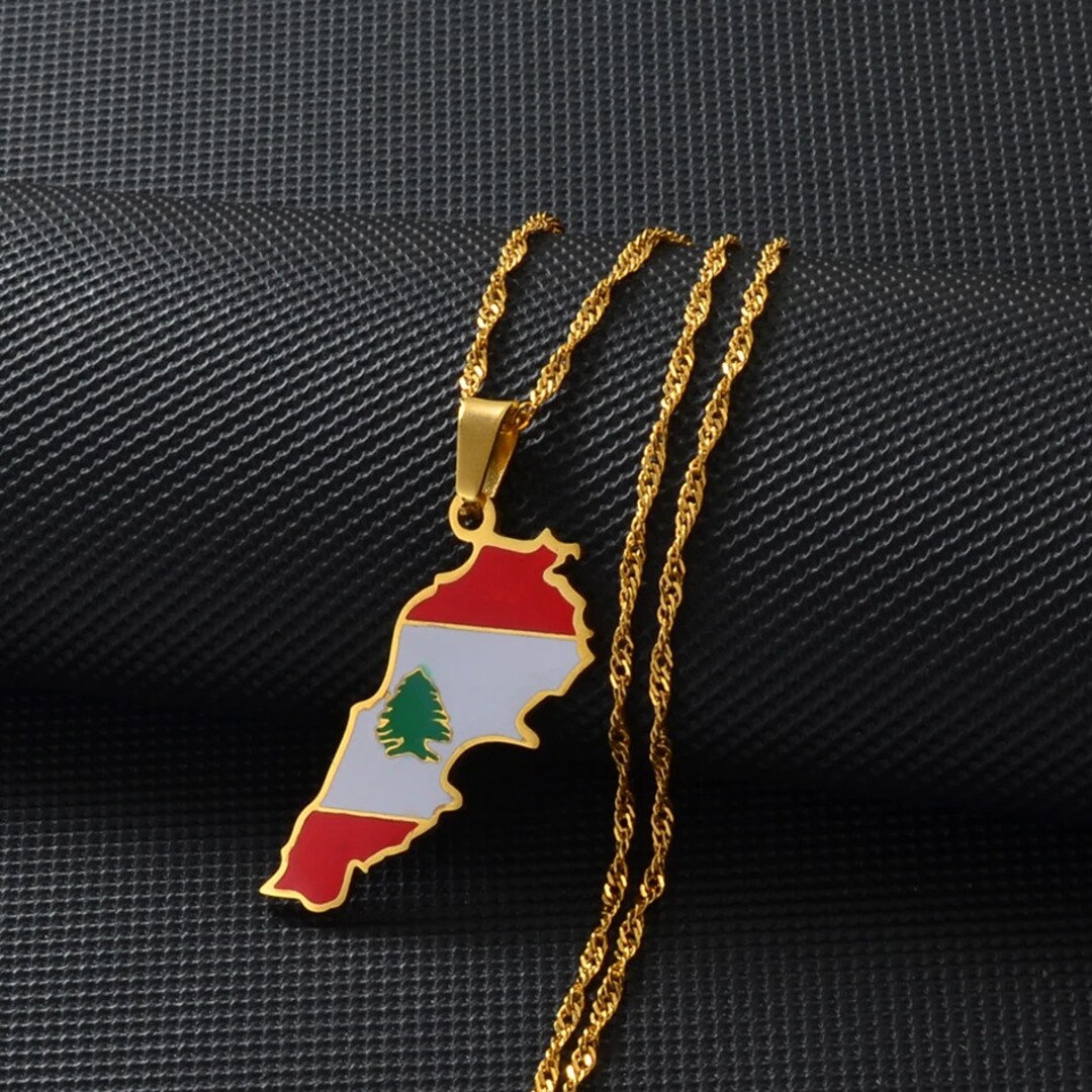 Lebanon 18K Gold Plated Necklace / Lebanon Jewelry / Lebanon Pendant