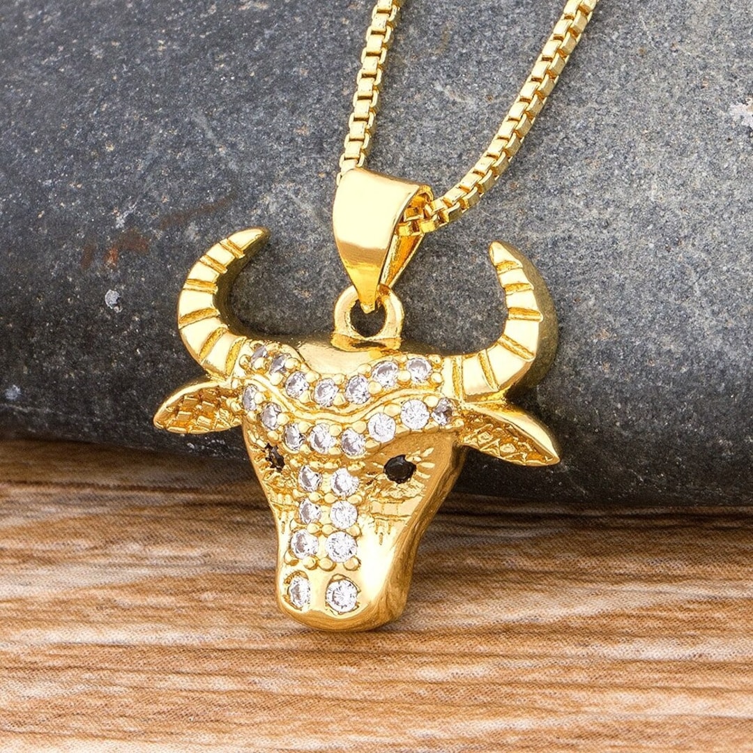 Cow Head Necklace Cow Head Jewelry Cow Head Pendant Cow Etsy