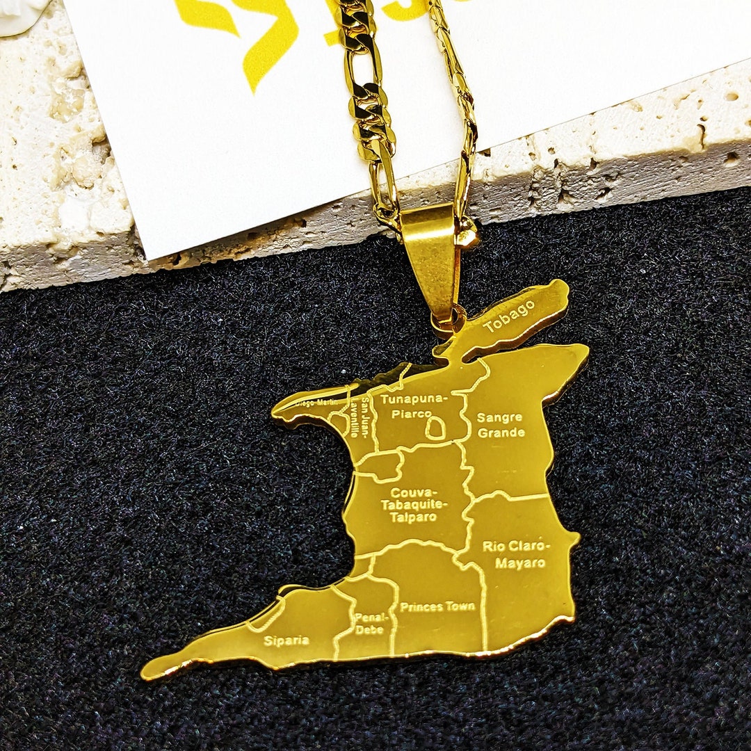 Trinidad 18K Gold Plated Necklace, Trinidad and Tobago, Trinidad and