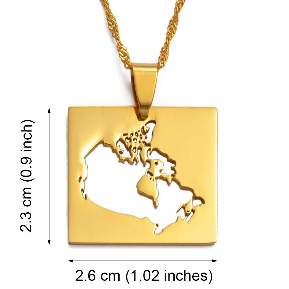 18K Gold Plated Canada Map Necklace Canada necklace Canada Etsy