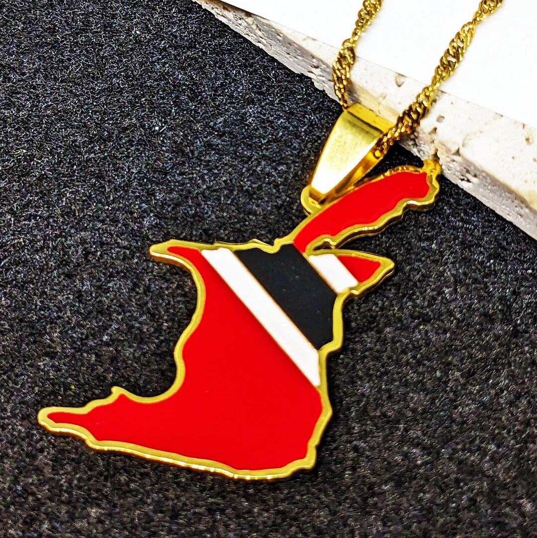 18K Gold Plated Trinidad Necklace, Trinidad and Tobago Jewelry