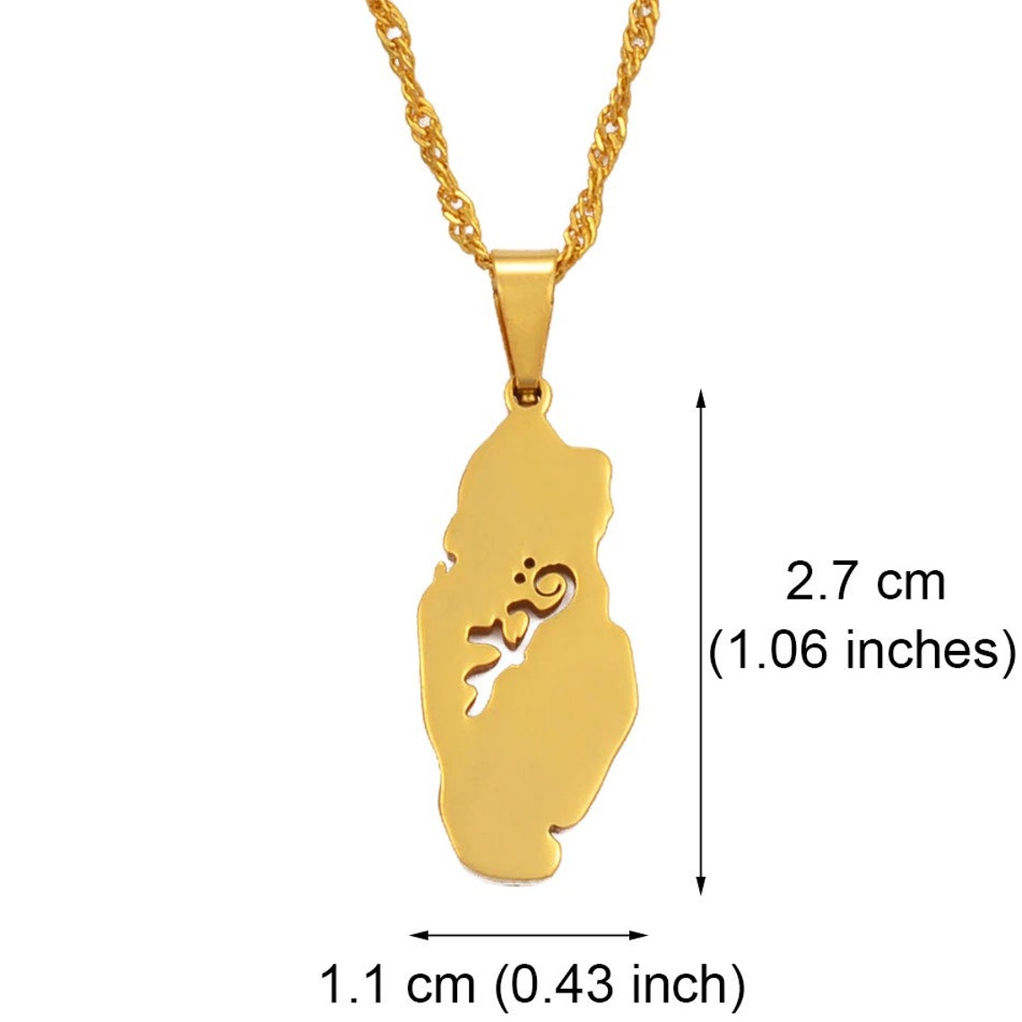 Qatar 18K Gold Plated Necklace / Qatar Jewelry / Qatar Pendant Etsy