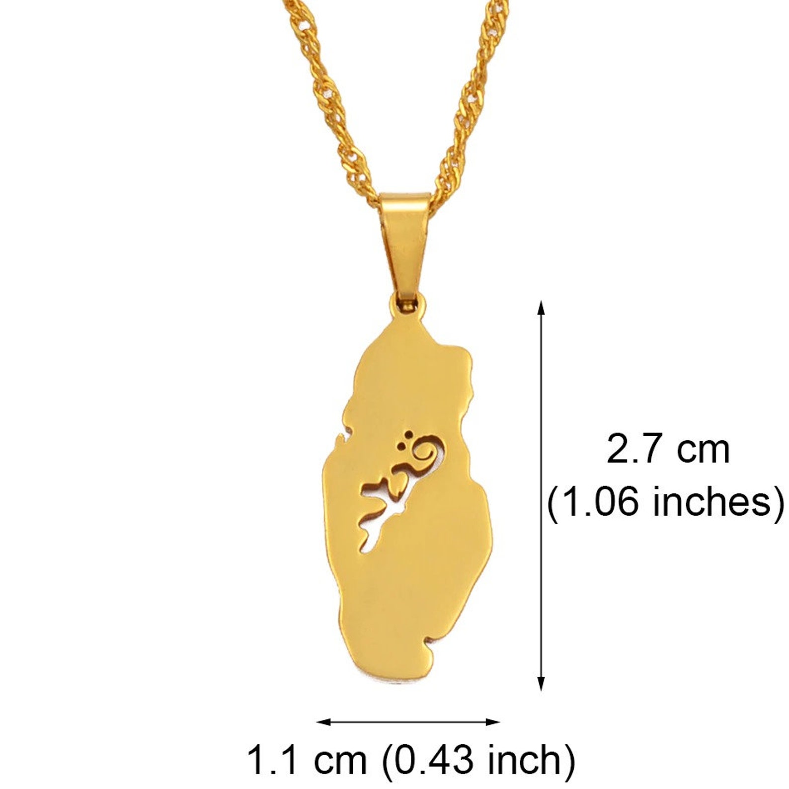 Qatar 18K Gold Plated Necklace / Qatar Jewelry / Qatar Pendant Etsy