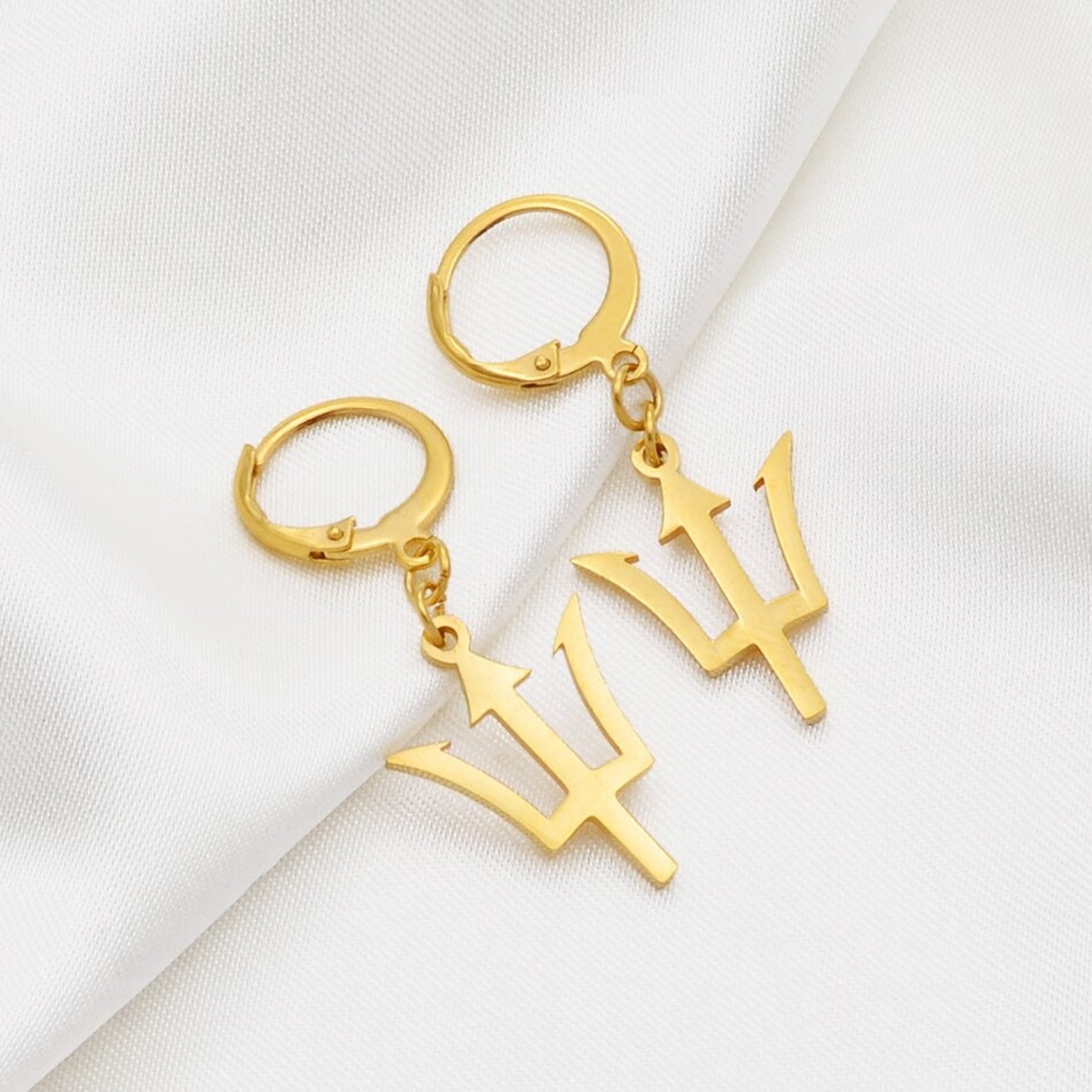 Barbados 18K Gold Plated Earrings / Barbados Jewelry / Etsy