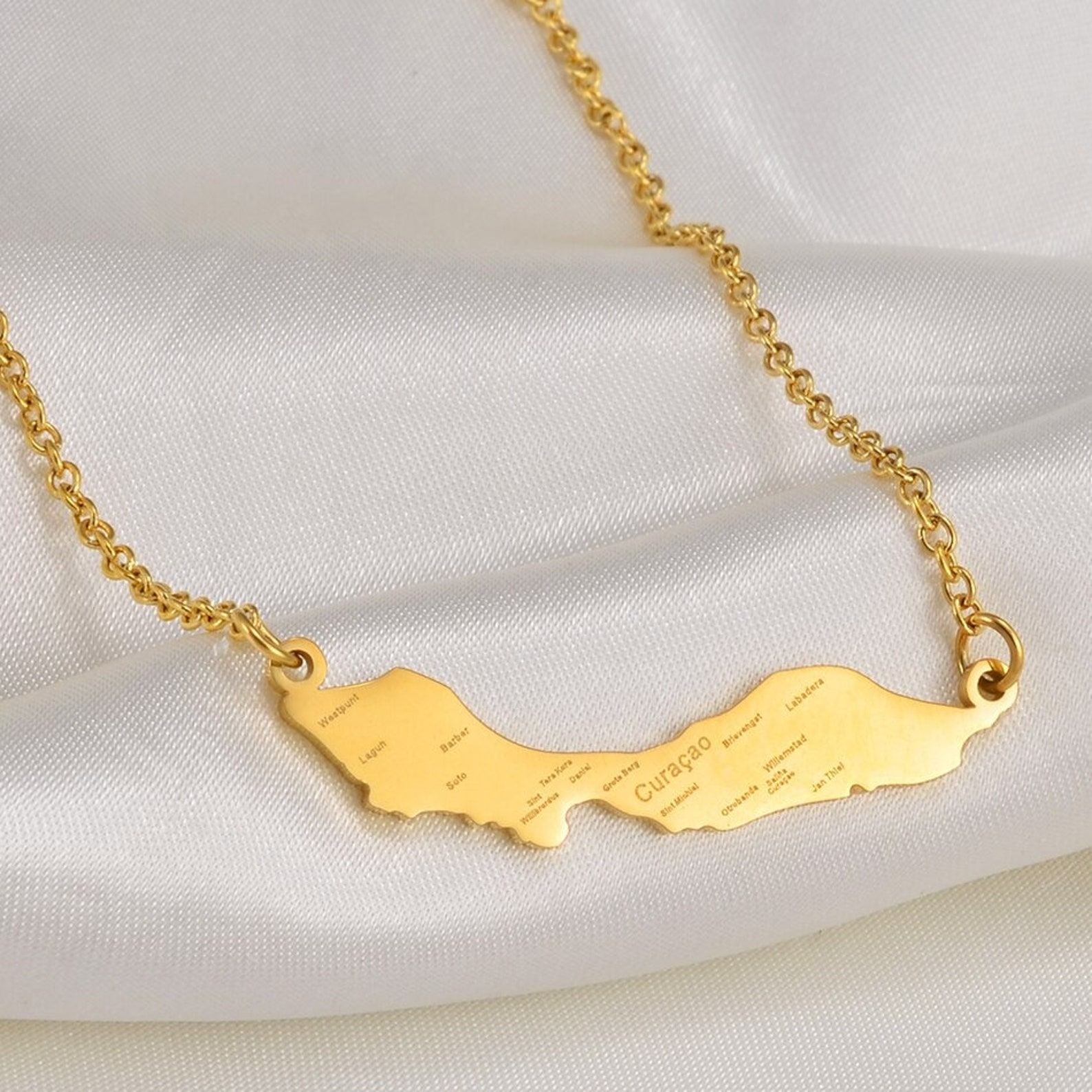 18K Gold Plated Curacao Necklace Curacao Jewelry Curacao Etsy