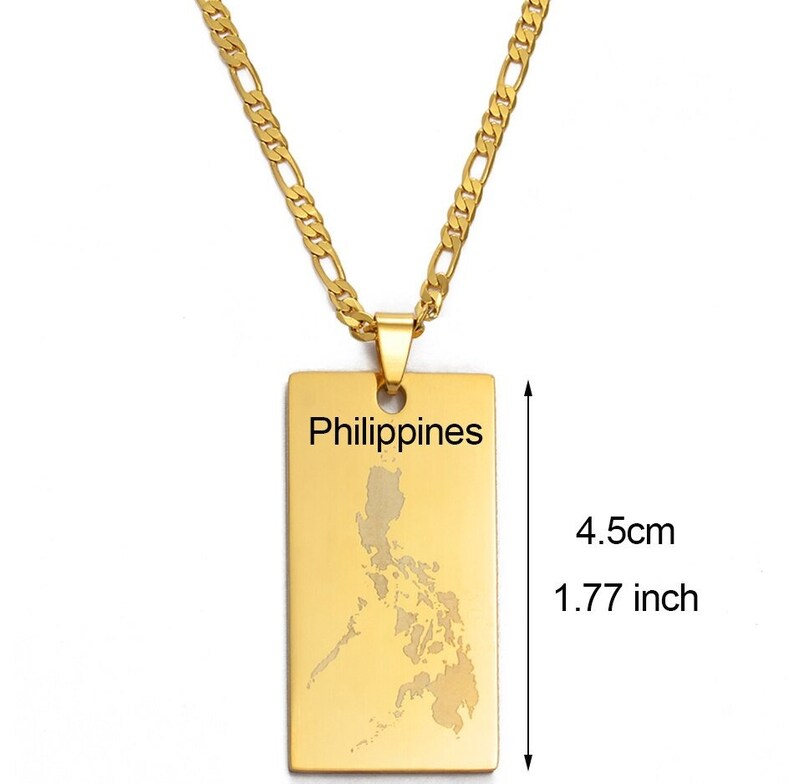 18K Gold Plated Philippines Necklace Philippines jewelry Etsy