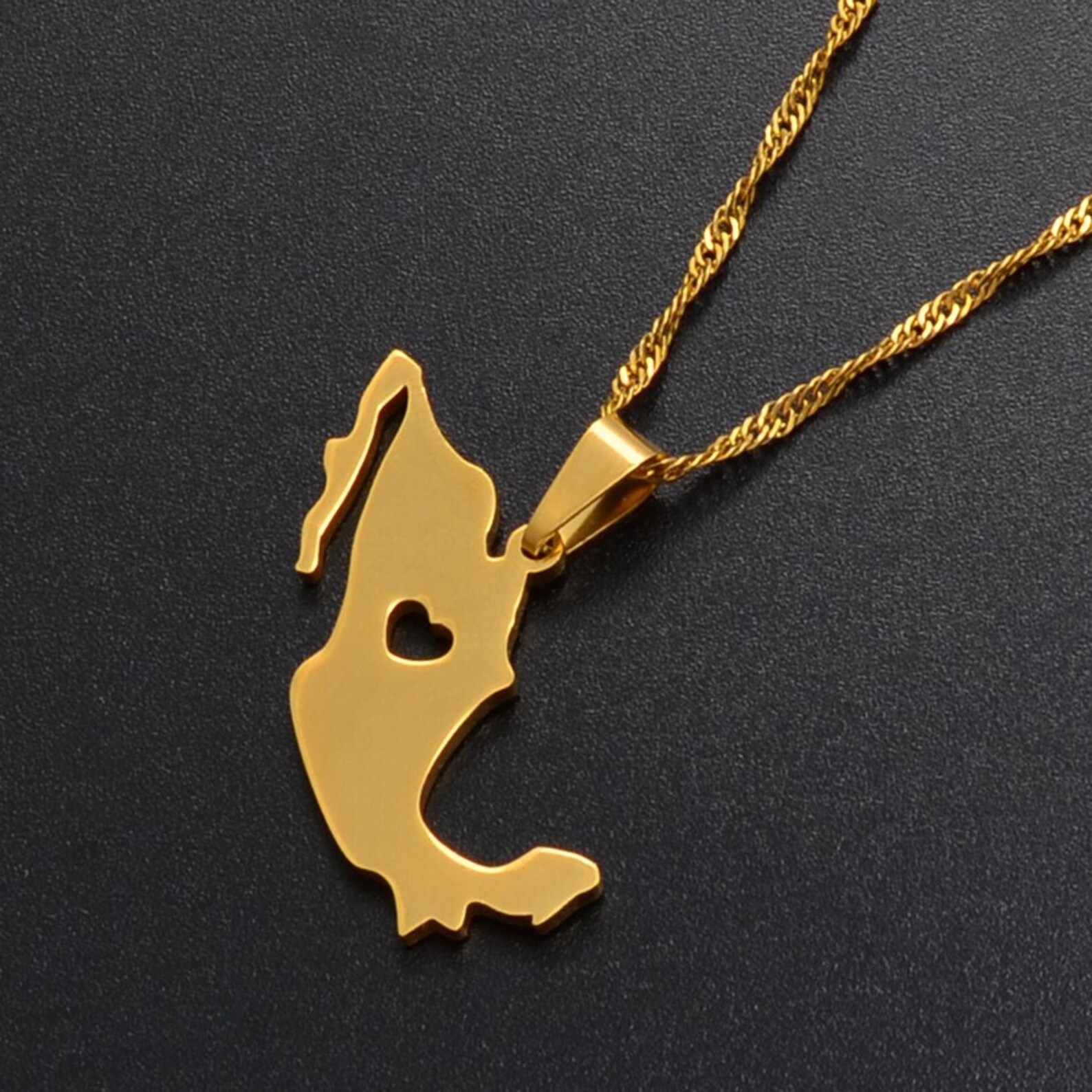 18K Gold Plated Mexico Necklace Mexico Necklace Mexico Etsy