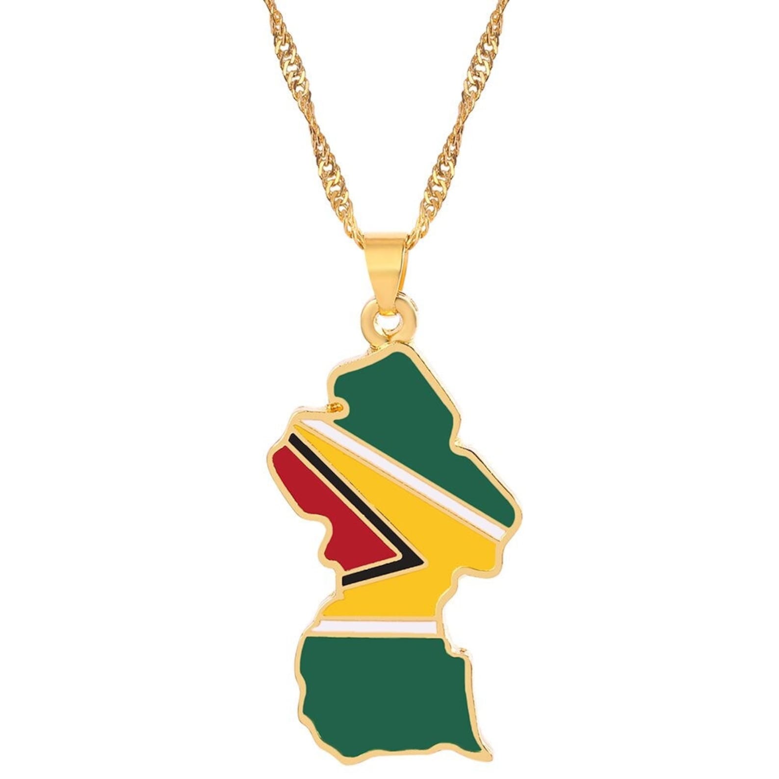 Guyana 18K Gold Plated Necklace / Guyana Jewelry / Guyana Etsy