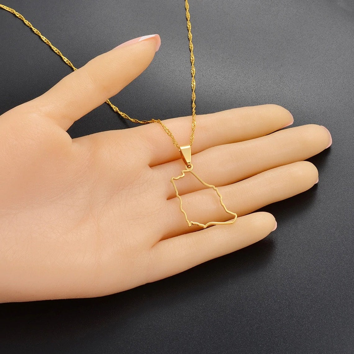 Saudi Arabia 18K Gold Plated Necklace / Saudi Arabia Jewelry Etsy