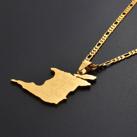 Trinidad 18k Gold Plated Necklace And Tobago - Trinidad Gold Pendant