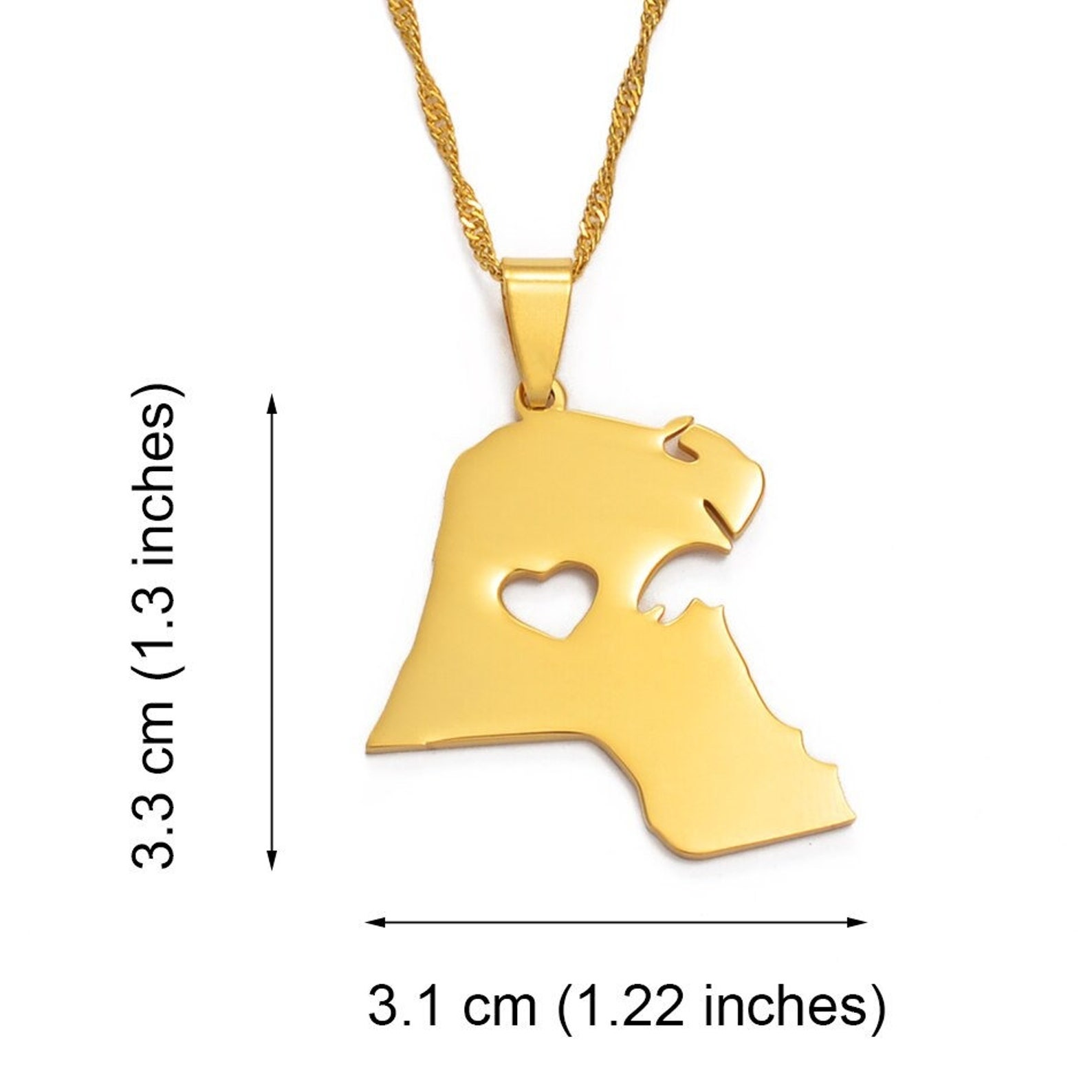 Kuwait 18K Gold Plated Necklace / Kuwait Jewelry / Kuwait - Etsy