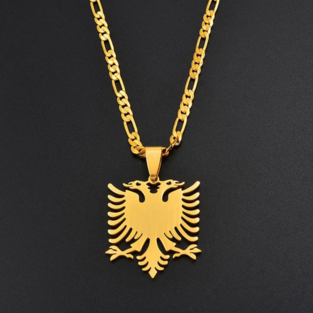 Albania Eagle 18K Gold Plated Necklace / Albanian Eagle Jewelry