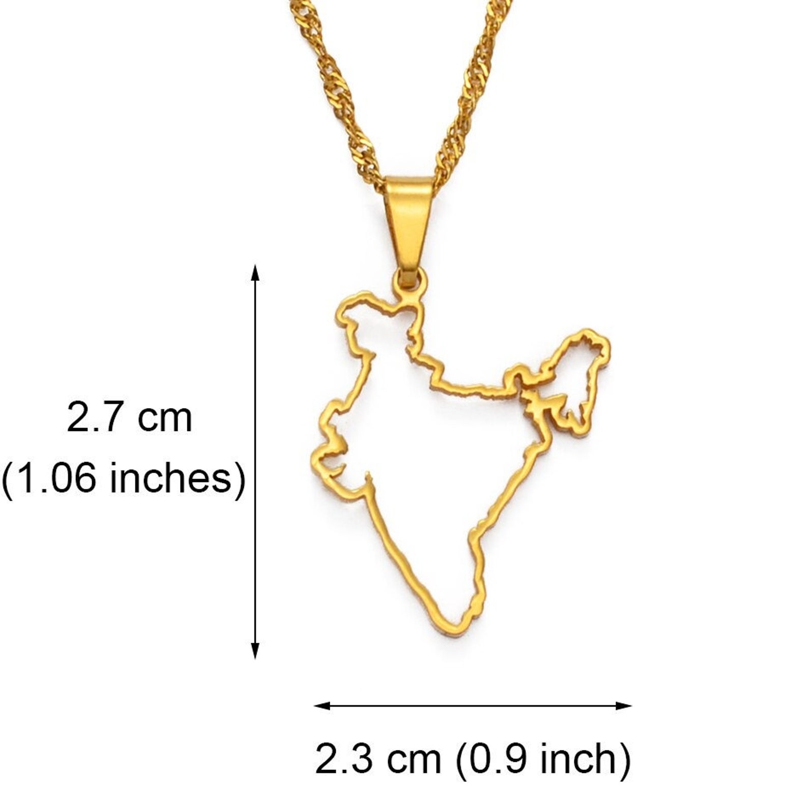 18K Gold Plated India Map Necklace India Coin Necklace India Etsy