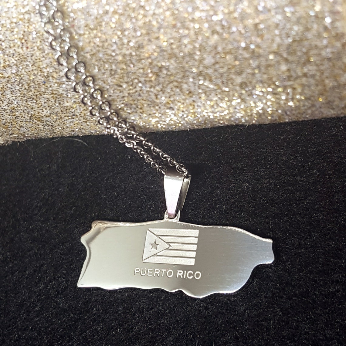 18K Gold Plated Puerto Rico Necklace puerto Rico Pride Etsy