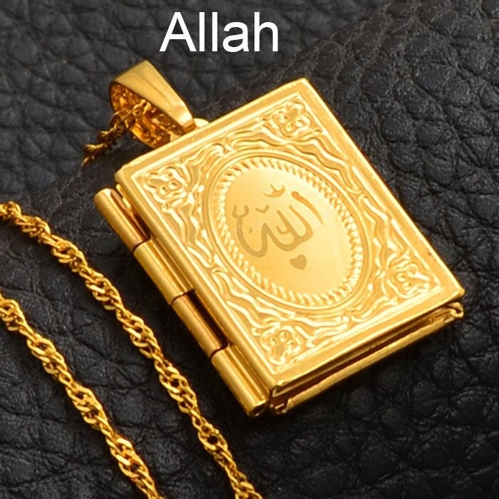 18K Gold Plated Quran Koran Necklace Ayatul Kursi Necklace