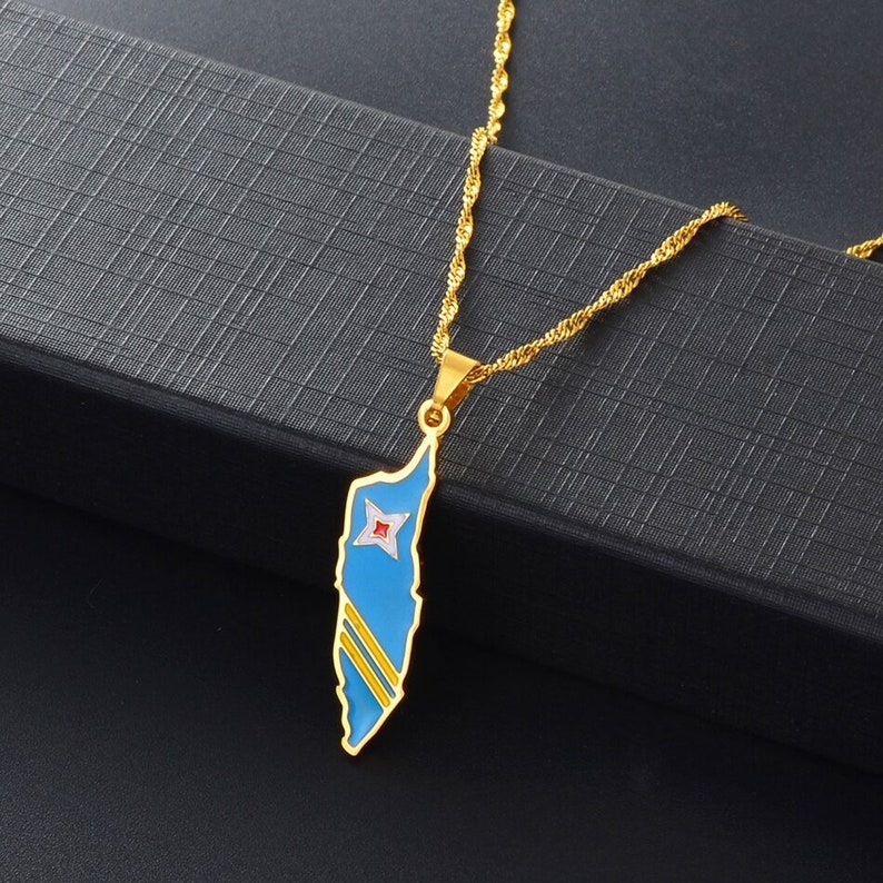 Aruba 18K Gold Plated Necklace / Aruba Jewelry / Aruba Pendant Etsy