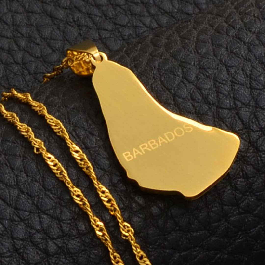 18K Gold Plated Barbados Necklace Barbados Bag Barbados Etsy