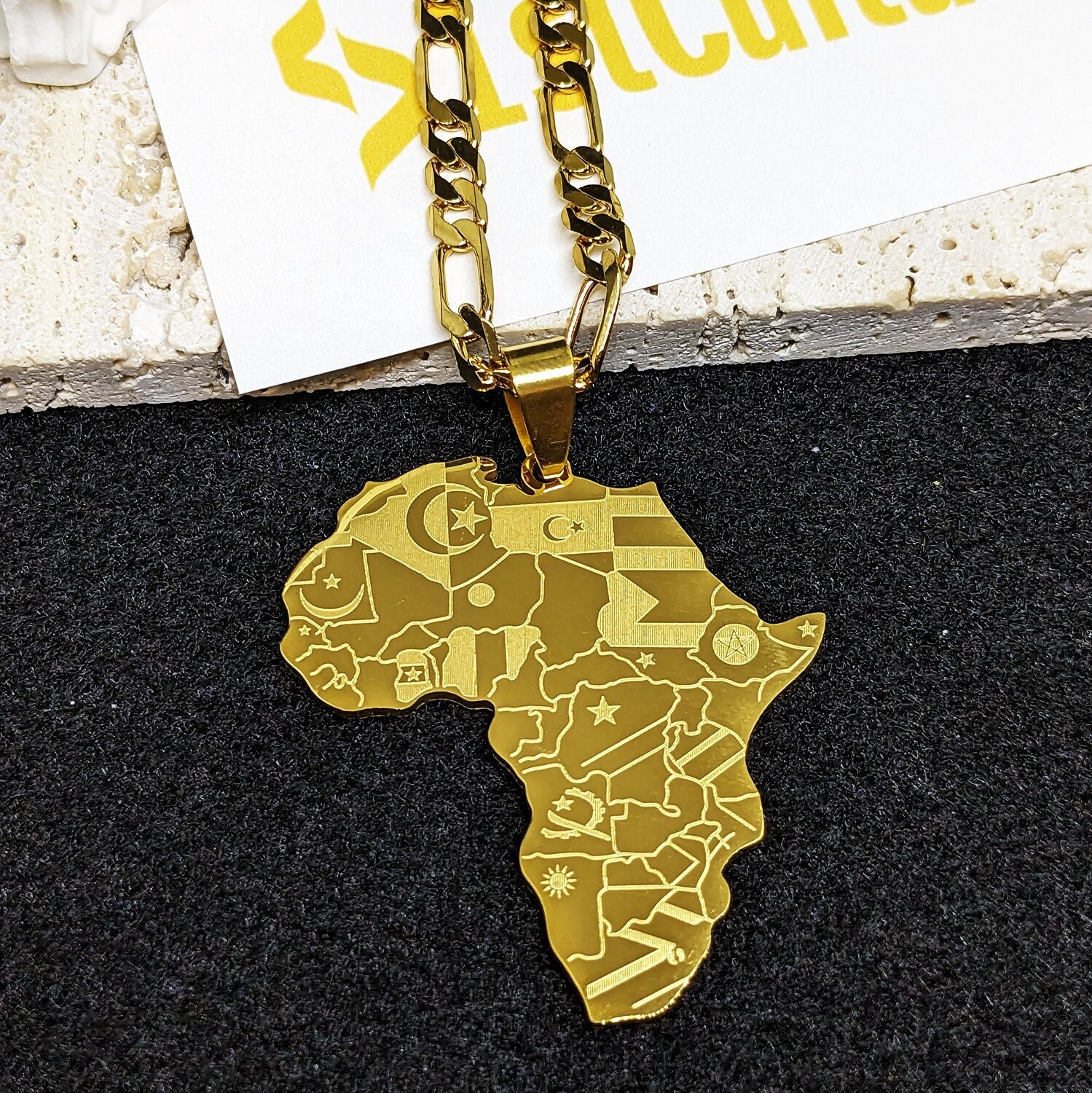 Wooden African Map Necklace - Zahara Designz