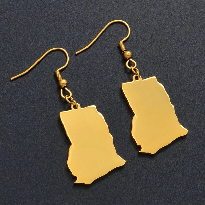 Ghana 18K Gold Plated Earrings / Ghana Jewelry / Ghana Etsy