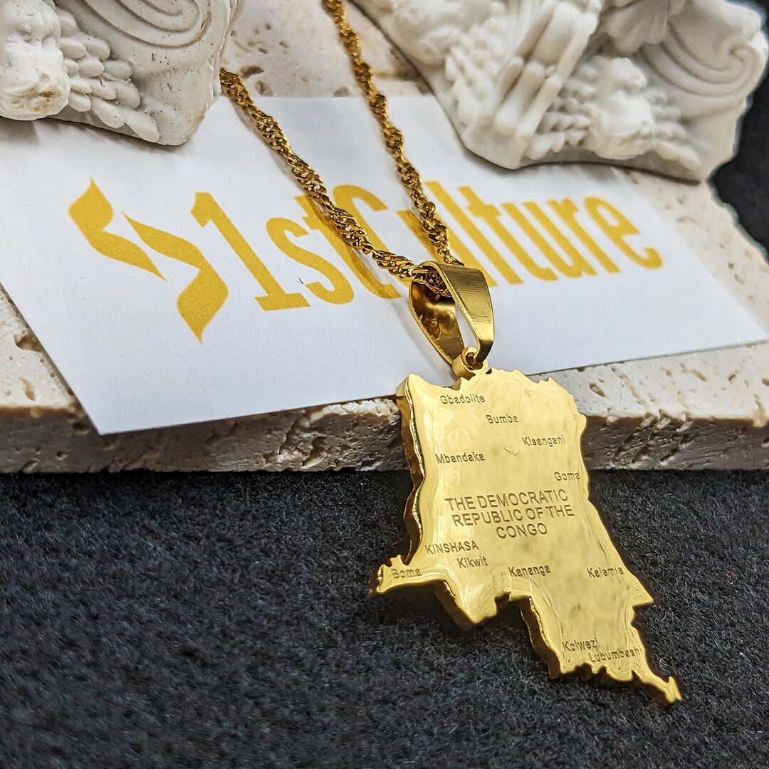 18K Gold Plated Trinidad Necklace, Trinidad and Tobago Jewelry